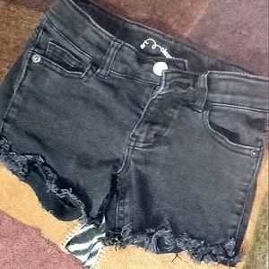 Black jeans shorts